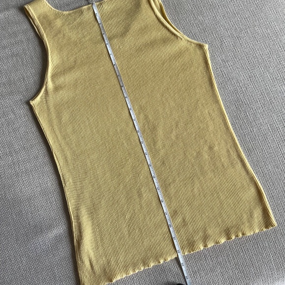 Eileen Fisher Merino Wool Ribbed Tank 🧈 Butter Yellow Size XL - Picture 8 of 9